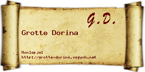 Grotte Dorina névjegykártya